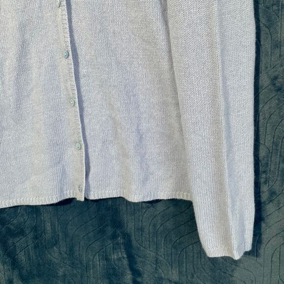 Vintage‎ Sutton Studio Cashmere Knitted Blue Button V Neck Sweater Womans Size L - Picture 3 of 7